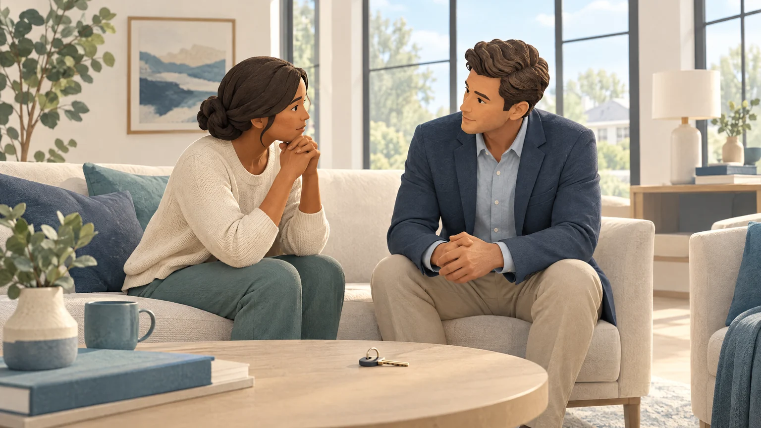 Real estate agent preparing for a conversation with a skeptical seller
